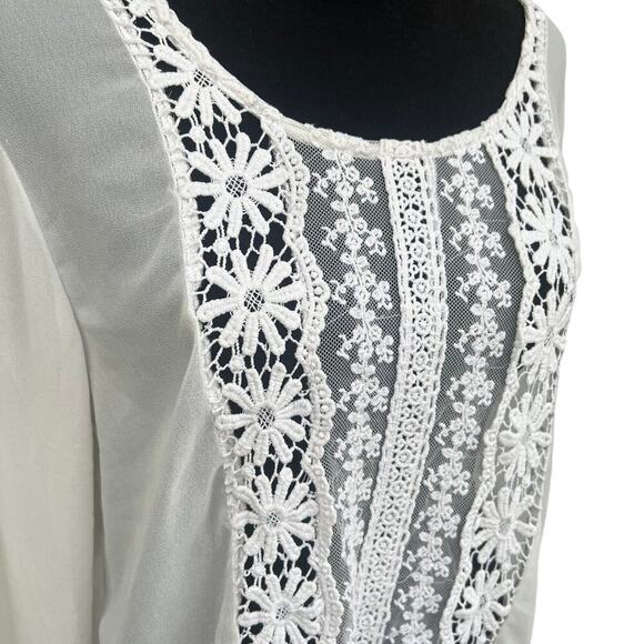 Double Zero women’s M blouse, sheer lace long sleeves - Picture 5 of 11
